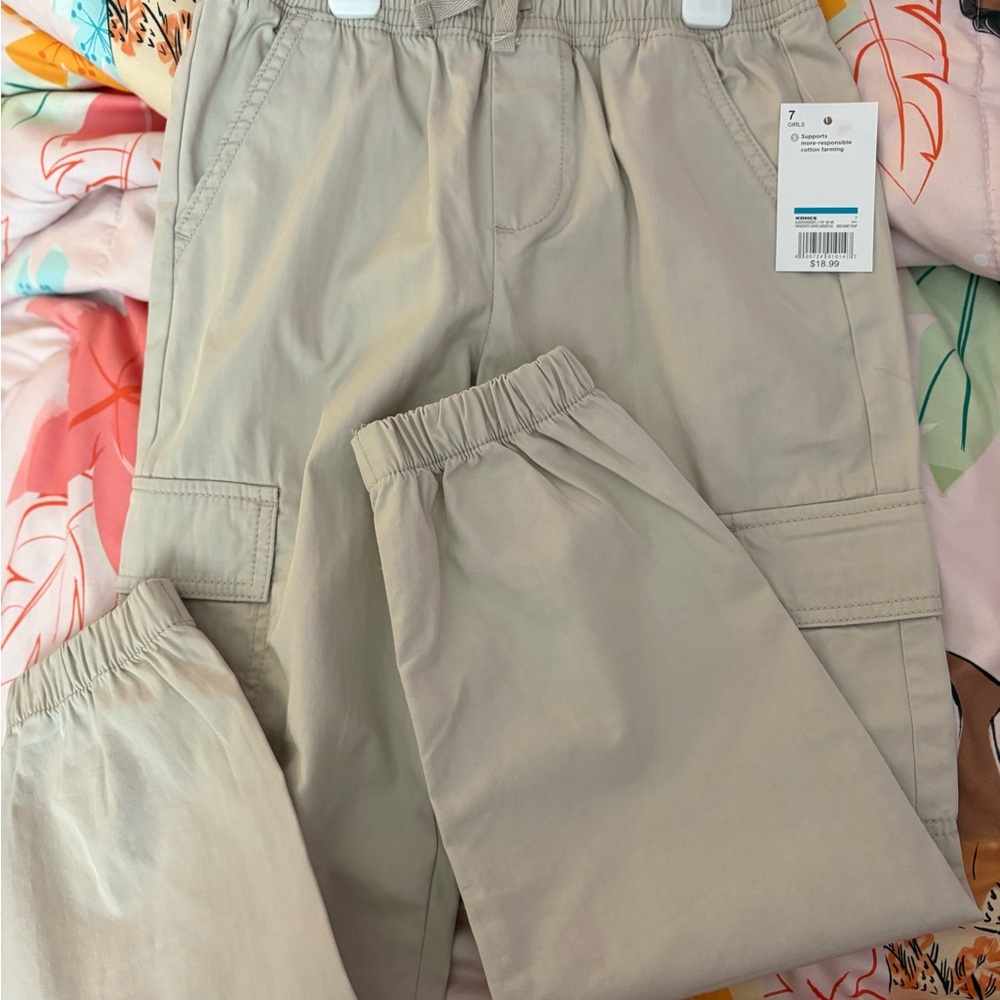 jumping beans Beige Elastic Waist Cargo Pants